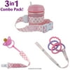 PBnJ baby Stop the Dropsy - SippyPal, Paci Holder, Toy Saver (Pink Dots)