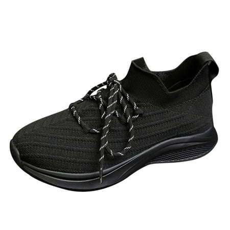 

GWAABD Running Shoes Womens Shoes Solid Color Casual Shoes Hollow Breathable Fashion Flat No Heel Rocking Shoes