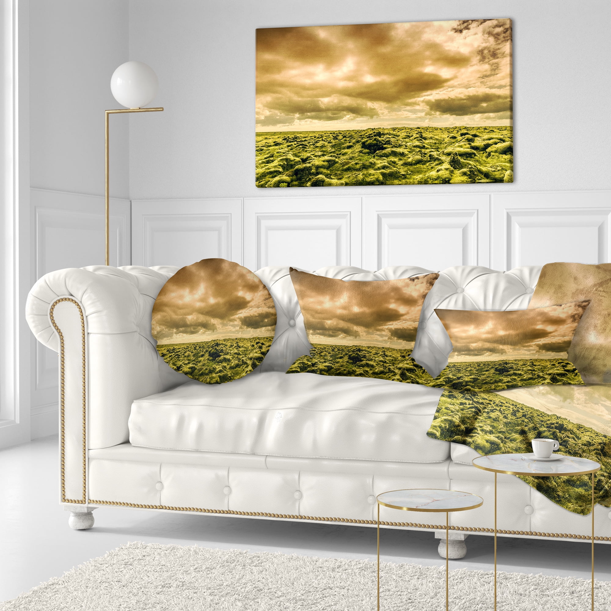 Designart Beautiful View of Sky and Moss - Landscape Printed Throw Pillow - 12x20