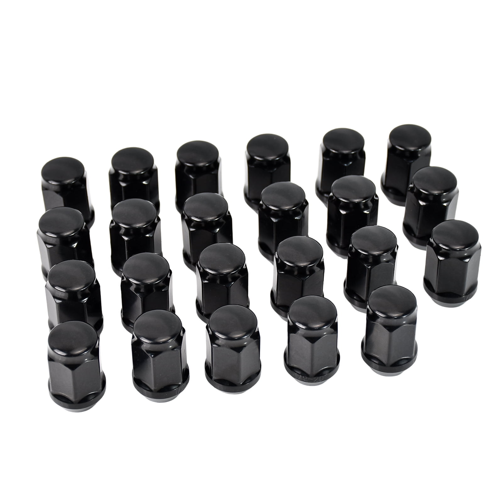 Hex Autoparts (23pcs) 1/2x20 Black Lug Nuts Bulge Acorn Closed End for Jeep Wrangler JK TJ YJ CJ