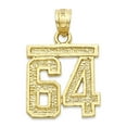 thumbnail image 1 of 14k Solid Gold Number Sixty Two Pendant for Necklace, #62 Gold Charm Jewelry for Athletes, Sports Gifts for Him and Her, 1 of 5