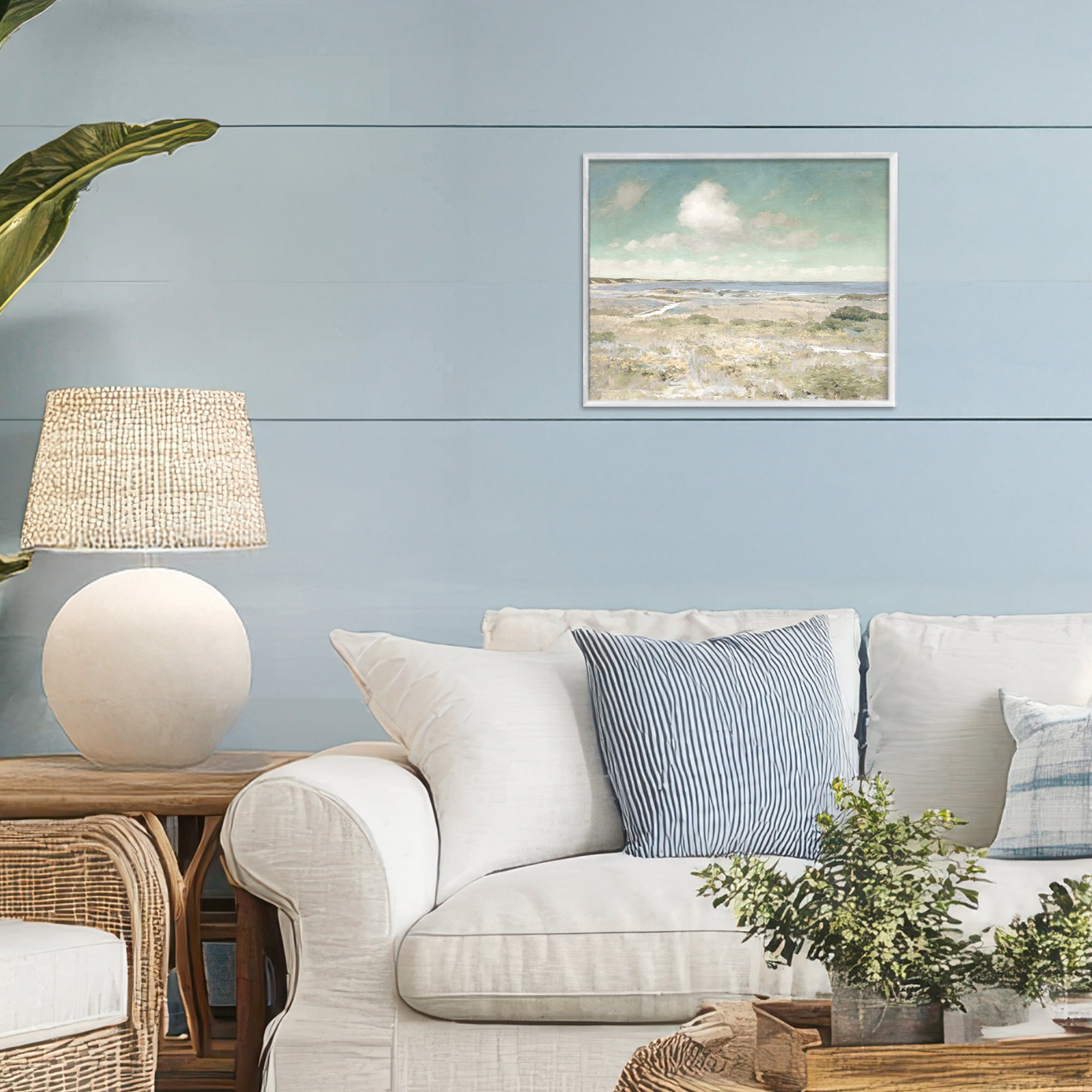 Stupell Industries Water View with Clouds White Framed Giclee Art, design by Christy McKee
