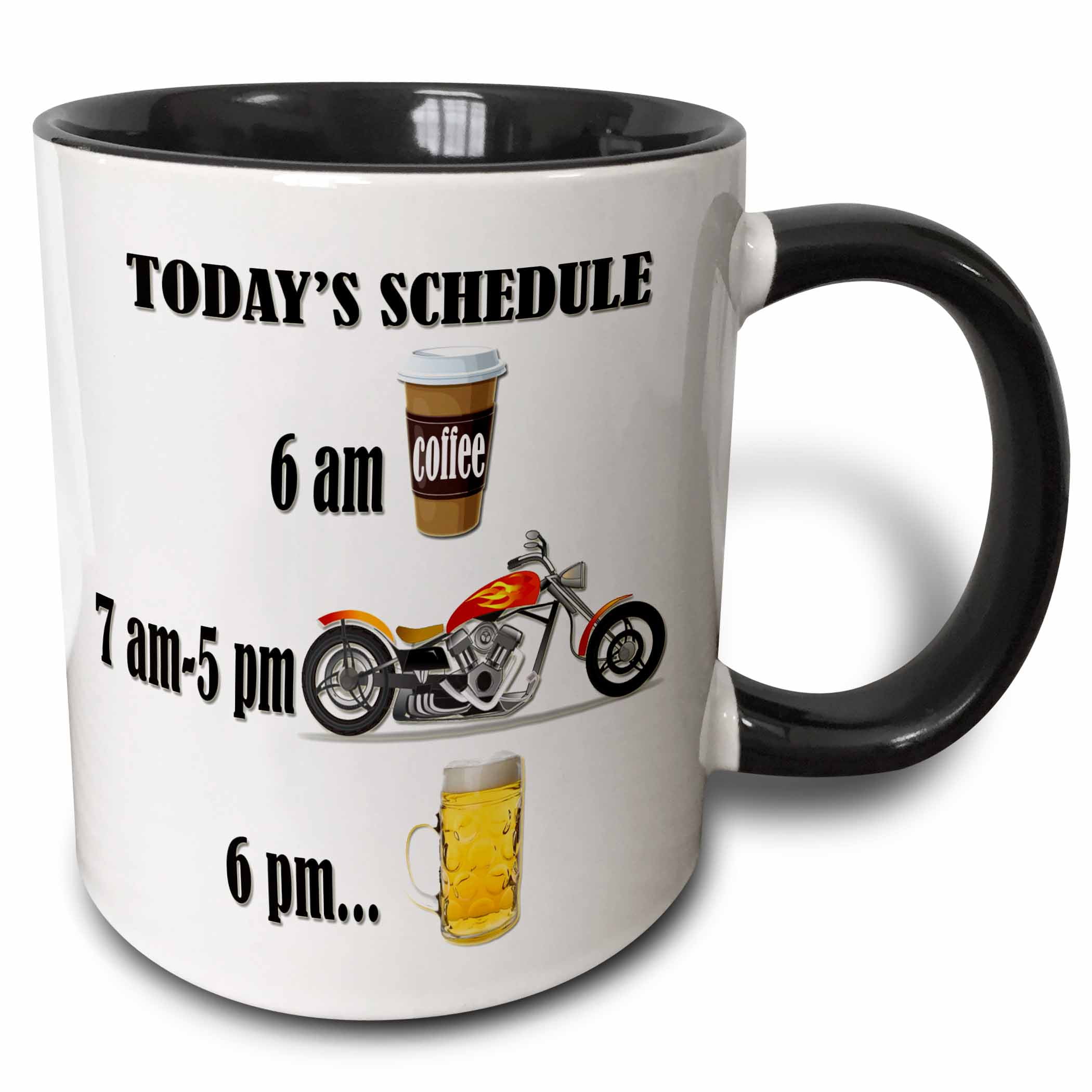 3drose Coffee Motorcycle Beer Funny Motorcycles Saying Two Tone Black Mug 11 Ounce Walmart Com Walmart Com