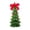 Green#177, variant on Mini Christmas Tree Decor, Green Chenille Stem Twist Tie DIY Ornament, Soft Foam Base with Red Bow, Compact Desktop Shelf Home Office Holiday Decoration Gift