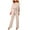 Beige, variant on Mrat Womens Loose 3/4 Sleeve Jumpsuits Wide Leg Pant Romper Jumpsuit Business Casual One-Piece Outfits with Belted S-63 Black L