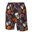 thumbnail image 2 of Yiaed Halloween With Skull Print Men's Swim Trunks with Lining Quick Dry Sports Shorts Beach Shorts Boardshorts-Medium, 2 of 5