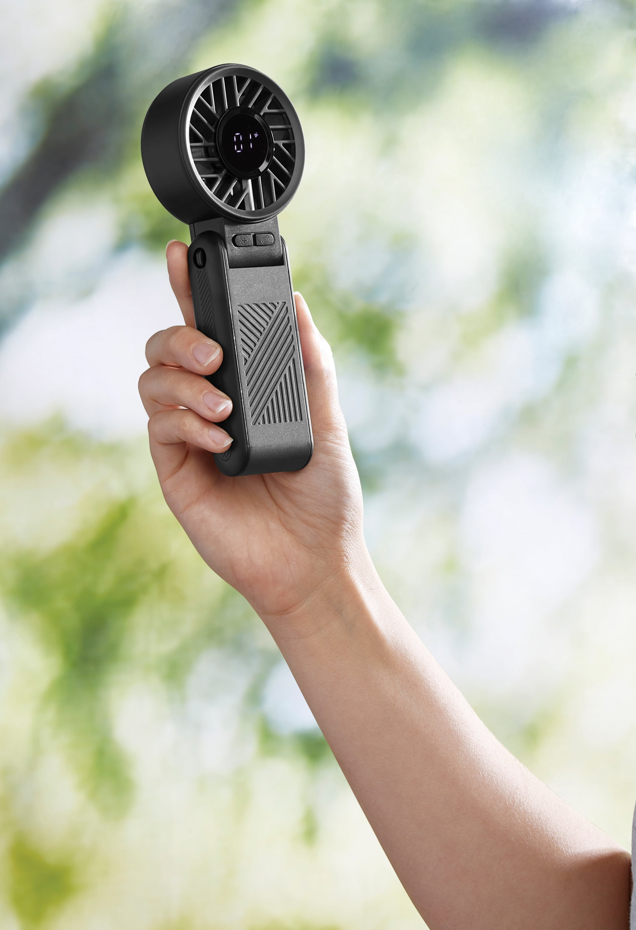 Mainstays 7 speed Rechargeable Handheld Portable Fan Black