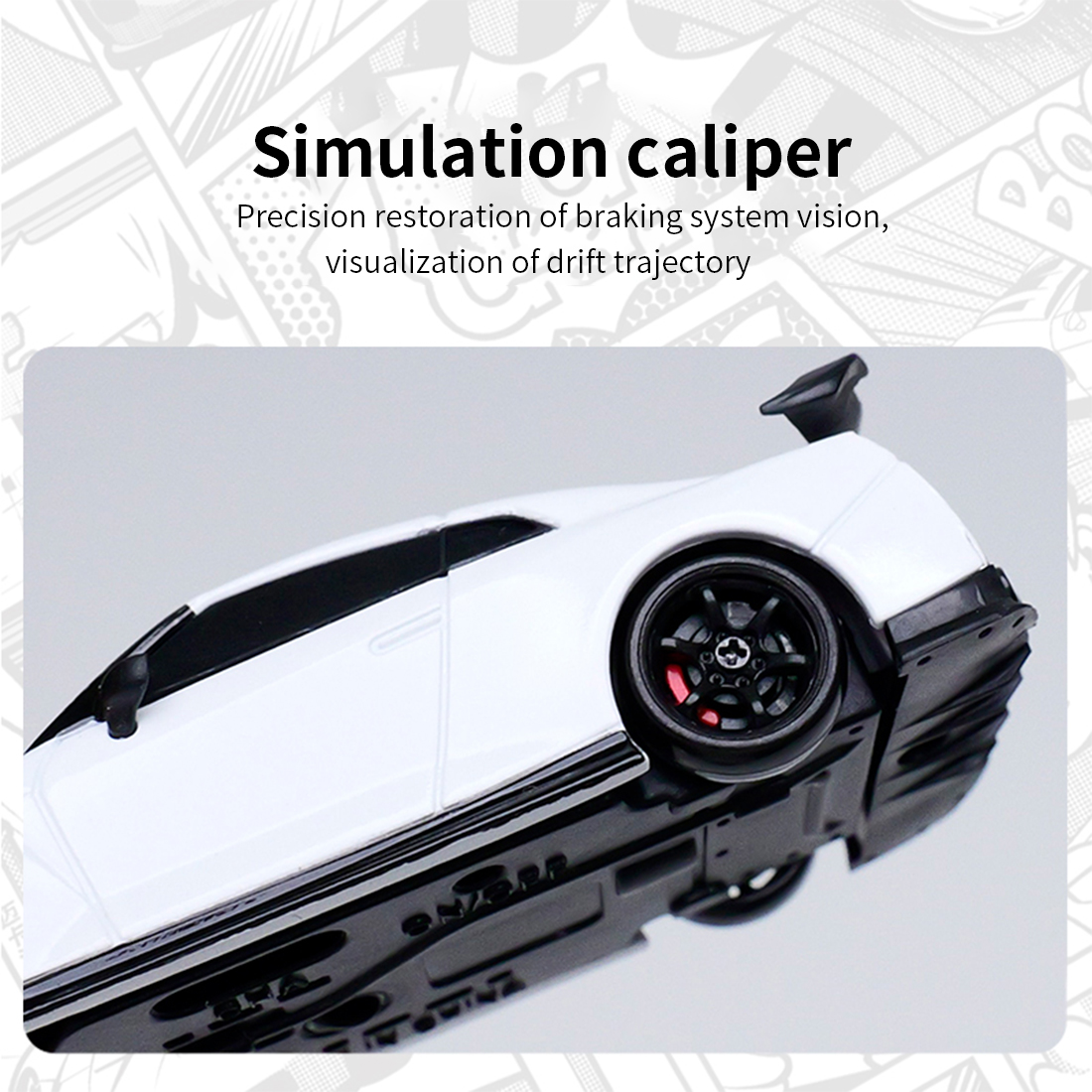 1/64 Scale RC Drift Car, 2.4G Quad Channel 4WD Desktop Mini Drift Car with Duplex Light Set, Proportional Control Type-C Fast Charging Gemstone Blue