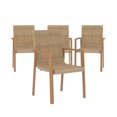 thumbnail image 1 of COSCO Outdoor Furniture, Stacking Dining Patio Chairs, 4-pack, Aluminum, Tan, 1 of 8