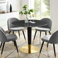 thumbnail image 2 of Dining Table, Round, Artificial Marble, Metal Steel, Gold Black, Modern Contemporary Urban Design, Kitchen Room Cafe Bistro Restaurant Hospitality, 2 of 5