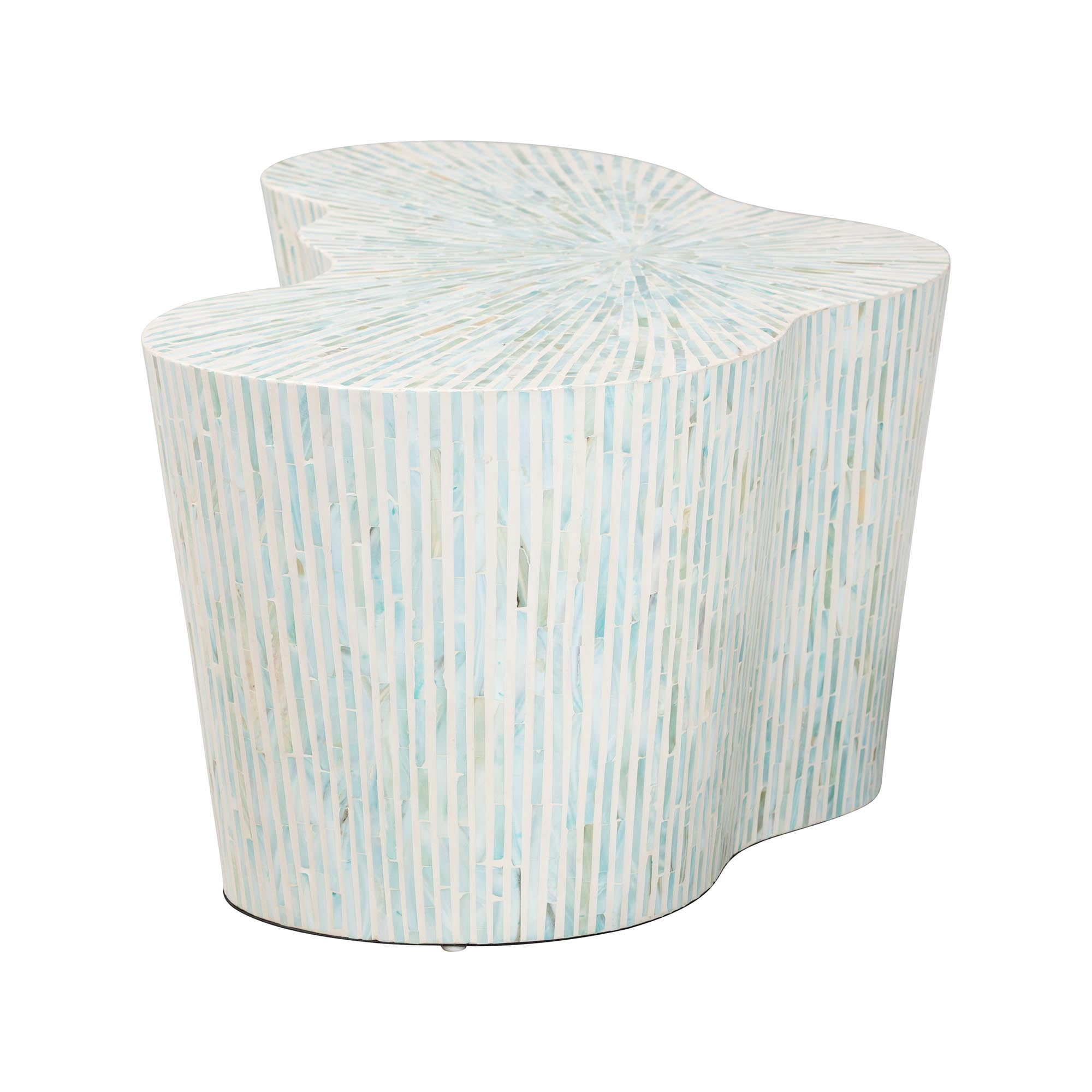 bali & pari Fiorella Coastal Coffee Table, White/Aquamarine