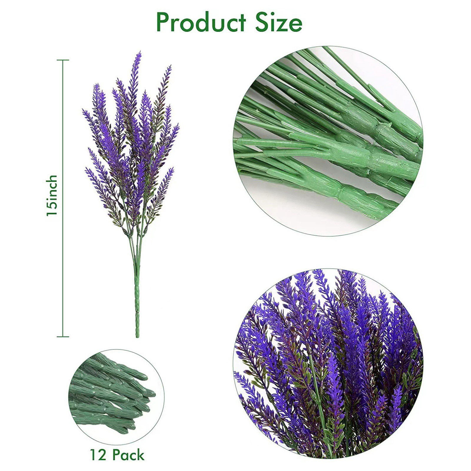 4/12 Bundles Artificial Flowers Purple Flowers Lavender for Home Table Indoor Outdoor Wedding Centerpieces Home Office Kitchen Garden Decor,15-inch