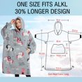 thumbnail image 4 of Oversized Wearable Blanket Hoodie,Unicorn Princess Castle Pattern Sherpa Blanket Hoodie with Super Pockets,Super Warm Fuzzy Pullover for Women & Men, 4 of 6
