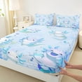 thumbnail image 3 of Feelyou Dreamy Axolotl Teens Queen Sheet Sets, Blue Ocean Marine Flat Sheet, Kawaii Animal Theme Queen Fitted Sheet, Lightweight Room Decor, 4-Piece, 3 of 7