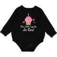 thumbnail image 2 of Inktastic 1st Birthday Cupcake Girls Cute Baby Fleece Bodysuit, 2 of 4