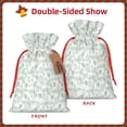 thumbnail image 2 of Rocae Leaf Print for Christmas Drawstring Linen Gift Bag with Drawstrings Treat Bag Goody Present Bags for Christmas Party Favor-Small, 2 of 9