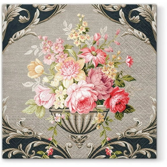 Royal Bouquet - Decorative Floral Lunch Paper Napkins 100pcs - Perfect for Decoupage, Party, Birthday, Special Occasions, Weddings