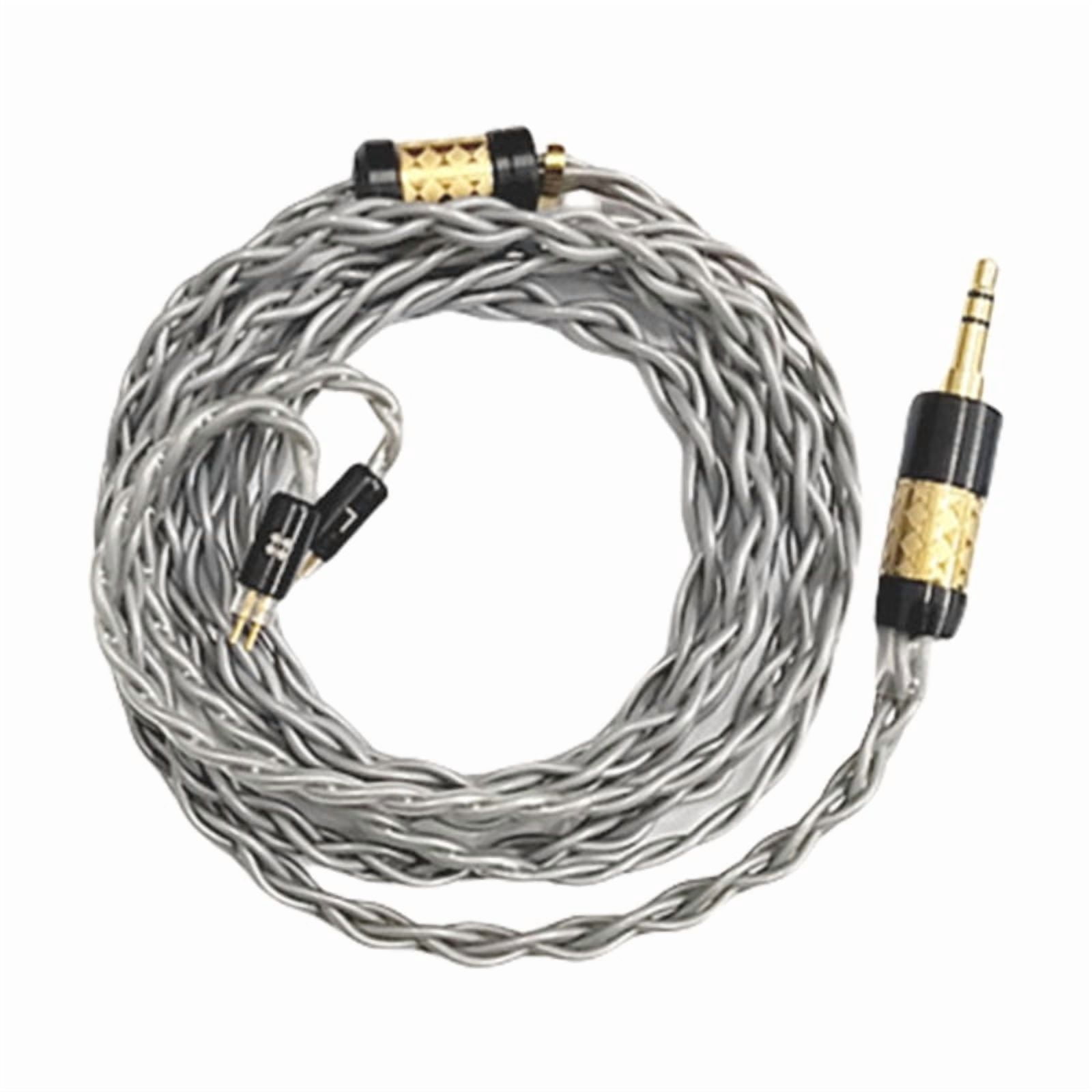 8 Core Upgrade Earphone Cable 0.78mm 2 Pin TRS Silver Plated Copper for Enhanced Audio Quality and Durability