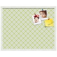 thumbnail image 2 of PinPix 28x22 Custom Cork Bulletin Board Argyle Light Yellow Poster Board Has a Fabric Style Canvas Finish, Framed in Argyle Light Yellow, by ArtToFrames (PinPix-642), 2 of 6