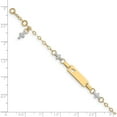 thumbnail image 5 of 14K Two-Tone Baby Polished And Textured Cross With 1In Ext. Id Bracelet (4.5 X 5) Made In Turkey bid88-4.5, 5 of 5