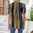 thumbnail image 6 of T Shirts For Women Womens Tops V Neck Tops Puff Short Sleeve T Shirt Pleated Floral Printed Tunic Blouse Shirts, 6 of 7