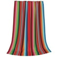 thumbnail image 2 of Honeii Mexican Serape Blanket Stripes Print Fleece Blanket - Throw Blanket for Bed, Sofa, Couch, Camping, and Travel , Microplush Ultra Soft Warm Blanket-80"x60", 2 of 7