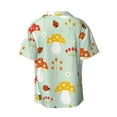 thumbnail image 2 of Gaeub Mushroom Bee Men's Lapel Short Sleeve Shirt, Relaxed Fit Shirt, Soft and Breathable for Outdoors Party Travel - Medium, 2 of 7