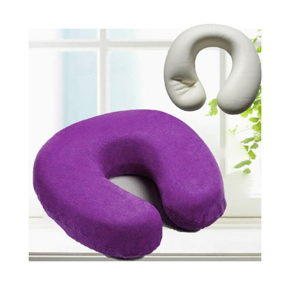 Bookishbunny Child Size or Small Adult Soft Memory Foam U Shape Travel Pillow Purple