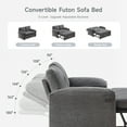 thumbnail image 5 of Onbrill 3-in-1 Sleeper Sofa Bed, Adjustable Backrest and USB Charging Ports, Gray, 5 of 8