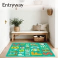 thumbnail image 3 of ODIKA 4'x6' Machine Washable Non-Slip Area Rug, Developmental Language Foundation With Engaging Visual Cues High Traffic Rug with Pad, Turquoise, 687618, 3 of 8