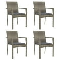 thumbnail image 2 of vidaXL 5 Piece Garden Dining Set with Cushions Black and Grey Poly Rattan, 2 of 5