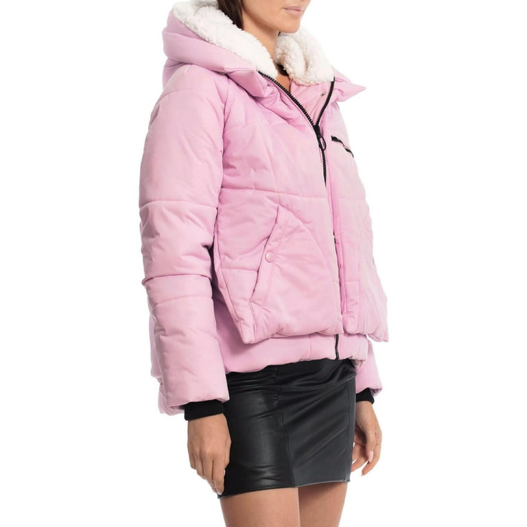 Avec Les Filles Quilted Oversized Puffer Coat with Faux Fur Lined Hood Walmart