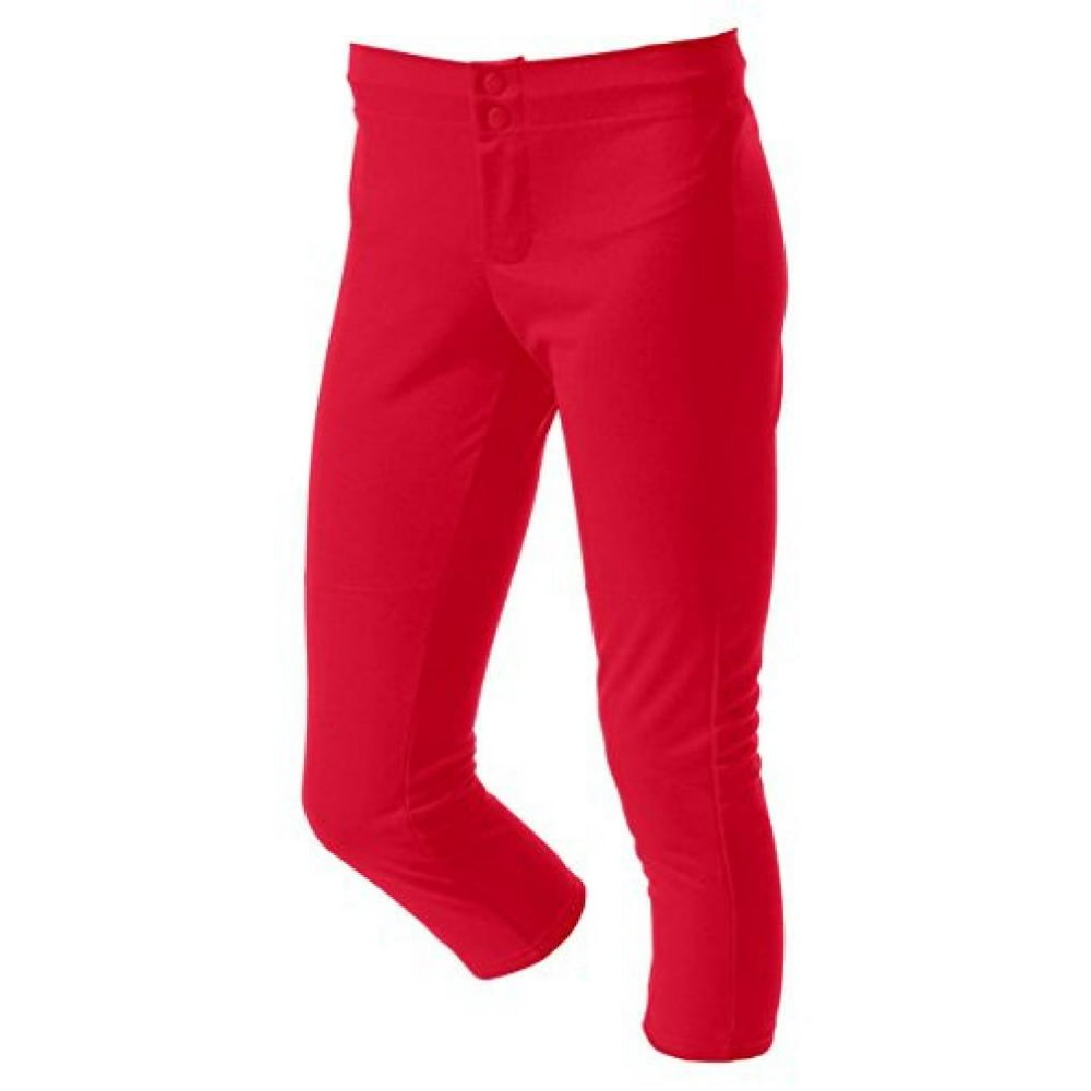 A4 NG6166 Girls Softball Pant Scarlet Red, Small