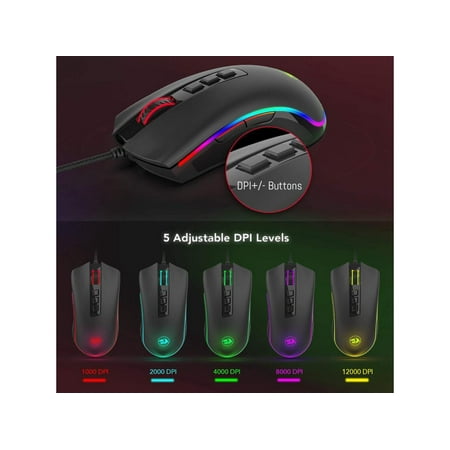 REDRAGON - COBRA M711 Wired Optical Gaming Mouse - Black