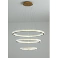 thumbnail image 2 of Aiwen Gold Finished 3 Tiered Crystal Rings Linear Chandelier Stylish Pendant Light, 2 of 10