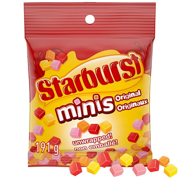 STARBURST, Original Unwrapped Mini Chewy Candy, Sharing Bag, 191 g, 191g Bag