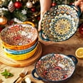 thumbnail image 2 of 4-Pack Zenora Giant Boho Ceramic Handled Bowls, Extra Deep Serving Bowl, Ramen Soup Salad Bowl, Baking Dish, Chip-Resistant, Microwave Dishwasher Safe, Kitchen Restaurant Christmas Gift, 2 of 13