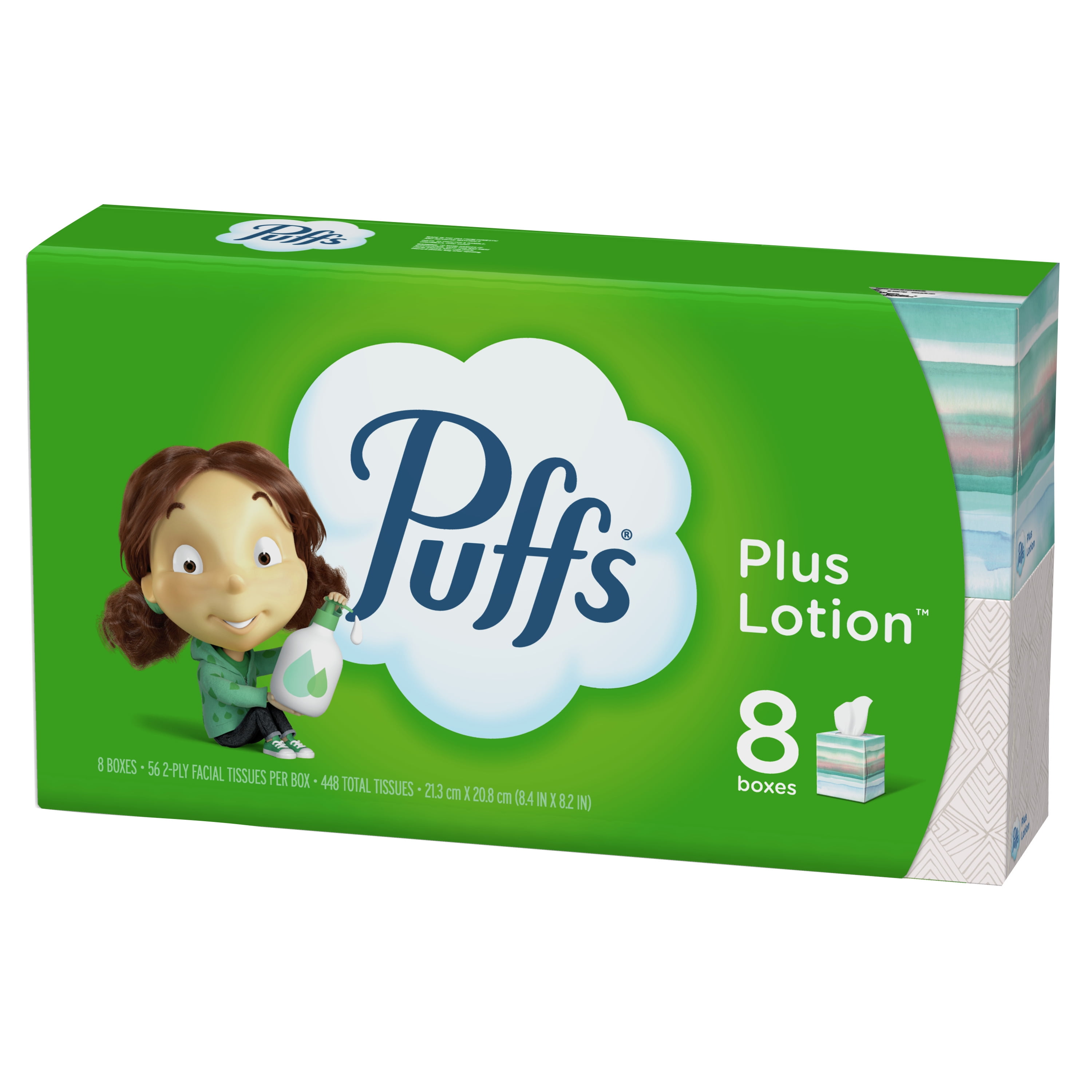 Puffs Plus Lotion Facial Tissue, 8 Family Boxes, 120 Count (Pack of 8) PL  8X124 (Old)