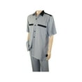 thumbnail image 6 of Men 2pc Walking Leisure Suit Short Sleeves DREAMS 263-00 Black white Salt pepper, 6 of 7