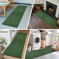 thumbnail image 6 of Dark Green Area Rugs 2x6 for Kitchen Runner Rug, Farmhouse Burlap Solid Green Color Modern Linen Texture Non Slip Washable Rug Runner, Low Pile Indoor Floor Carpet Bathroom Rugs for Bedroom, 6 of 9