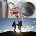 thumbnail image 2 of Apooke 220ml DIY Customize Stainless Steel Travel Mug with D-Ring Carabiner Hook Handle Water Coffee Cup for Outdoor Camping, 2 of 9
