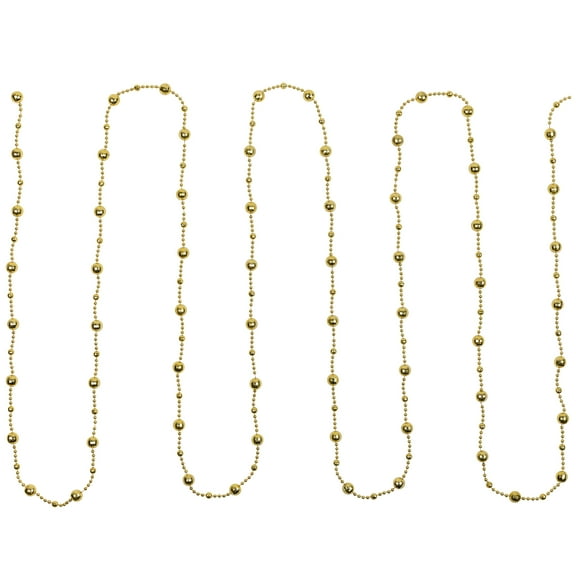 15' x .50" Shiny Gold Mirrored Disco Ball Beaded Christmas Garland