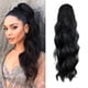 thumbnail image 3 of Extensión de cola de caballo con cordón Extensión de cola de caballo Cabello sintético ondulado Extensión de cola de caballo marrón medio para mujeres 60 cm, 3 of 5