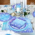 thumbnail image 5 of 96 Pieces Snowflake Winter Party Supplies Set - Blue White Snowflake Design Disposable Tableware with Paper Plates, Napkins, Forks for Christmas, Winter Wonderland, Frozen-Themed Birthday Decorations, 5 of 7
