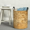thumbnail image 6 of Daiia Old Vintage Map Of Sea Round Laundry Basket with Handles Thickened Waterproof Circular hamper,Dirty Clothes Storage Basket for Bedroom,Bathroom,College Dorm-Medium, 6 of 6