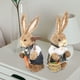 thumbnail image 3 of FELTECHELECTR 2 figuras de conejo de Pascua tejidas, estatuas de conejo, decoraciones de conejo, decoración del hogar, 3 of 7