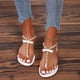 thumbnail image 5 of Zapatos casuales de moda de verano para la playa para mujer, pantuflas de tacón plano con lazo de cuentas de perlas, sandalias de Color sólido, chanclas Wmkox8yii  shjk7889, 5 of 9