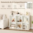 thumbnail image 2 of Librero Organizador de 6 Cubos, Estante Minimalista de Madera para Libros y Organizar, Librero para Sala Oficina Dormitorio 90X30X60CM(Blanco), 2 of 4