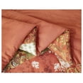 thumbnail image 6 of YOSITiuu Leilani 3-Piece Boho Washed Cotton Comforter Set Queen Size - Bohemian Bedding Set Orange Green White Floral Printed Patchwork Lightweight Comforter for All Season, 6 of 9