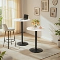 thumbnail image 7 of Homall 2 Pieces Bar Table Height Adjustable Bistro Pub Table Cocktail Round Table with Metal Base, White/Black, 7 of 7